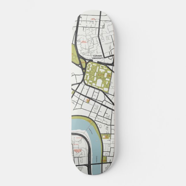 SKATEBOARD MAPA DE MASSACHUSETES DE LA UNIVERSIDAD DE HARVARD (Anverso)