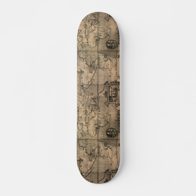 Skateboard Mapa del mundo antiguo de 1581 de Nicola van Sype (Anverso )