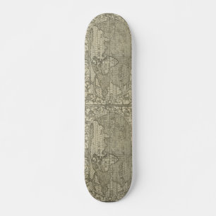 Skateboard Mapa del mundo antiguo de Sebastian Münster alrede