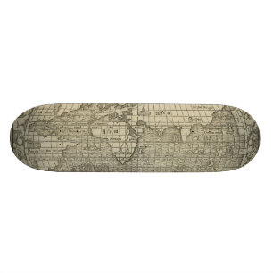 Skateboard Mapa del mundo antiguo por Sebastian Münster circ