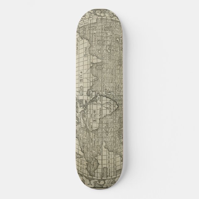 Skateboard Mapa del mundo antiguo por Sebastian Münster circa (Anverso)