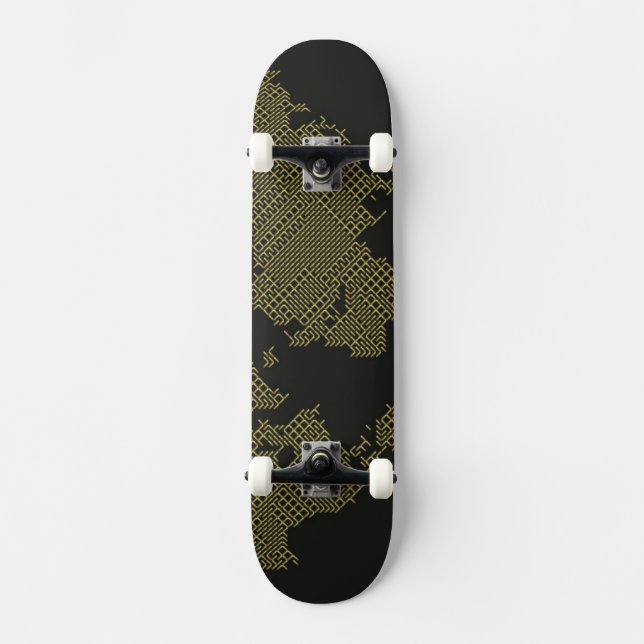 Skateboard Mapa del mundo digital (Anverso)