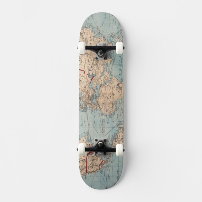 Skateboard Mapa del mundo en la proyección de Mercator (Anverso)