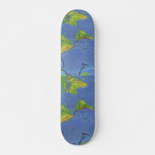 Skateboard Mapa del mundo físico de 1994 - Placas tectónicas 
