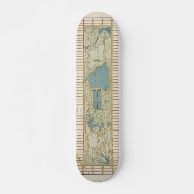 Skateboard Mapa del Poster de Central Park de 1875 (Anverso )