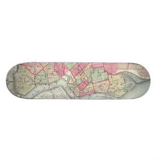 Skateboard Mapa del vintage de Brooklyn (1868)