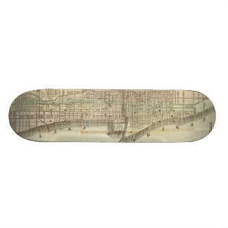 Skateboard Mapa del vintage de Chicago (1857)
