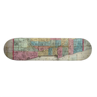 Skateboard Mapa del vintage de Chicago (1869)