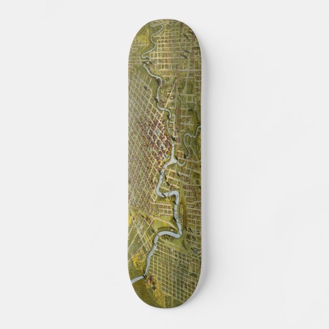 Skateboard Mapa del vintage de Houston Tejas (1891)