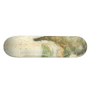 Skateboard Mapa del vintage de la bahía de San Diego (1857)