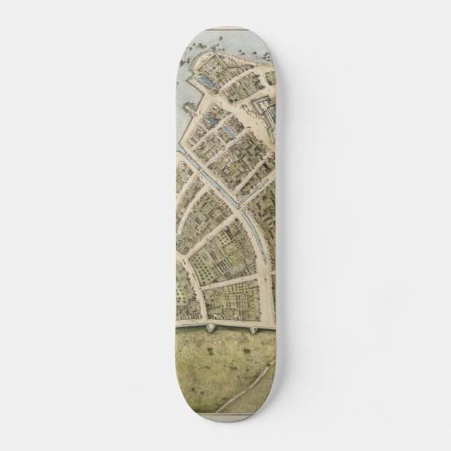 Skateboard Mapa del vintage de New Amsterdam (1660) (Anverso)