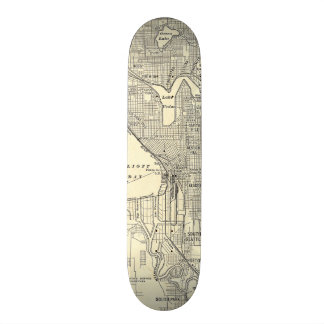 Skateboard Mapa del vintage de Seattle (1914)