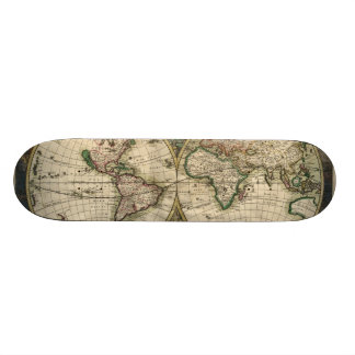 Skateboard Mapa del vintage del mundo (1689)