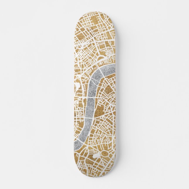 Skateboard Mapa dorado de la ciudad de Londres (Anverso )