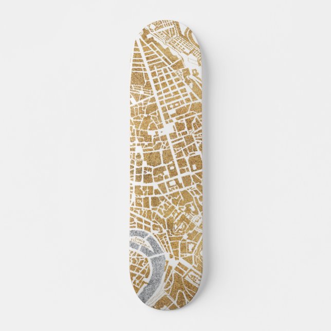 Skateboard Mapa dorado de la ciudad de Roma (Anverso )