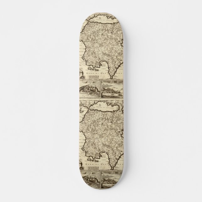 Skateboard Mapa griego-peloponeso griego de 1688 (Anverso )
