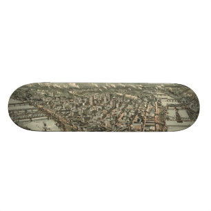Skateboard Mapa ilustrado del vintage de Pittsburgh (1902)