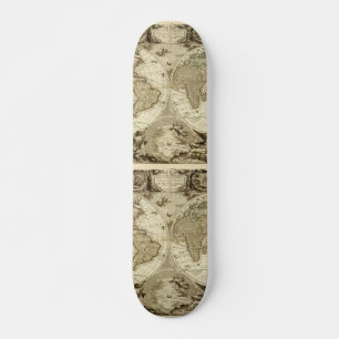 Skateboard Mapa Mundial de 1708 de Jean Baptiste Nolin