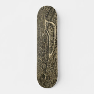 Skateboard Mapa pictórico vintage de Dallas Texas (1892)