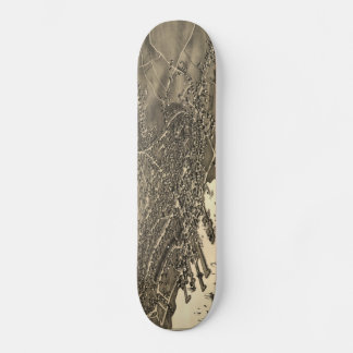 Skateboard Mapa pictórico vintage de Nantucket (1881)