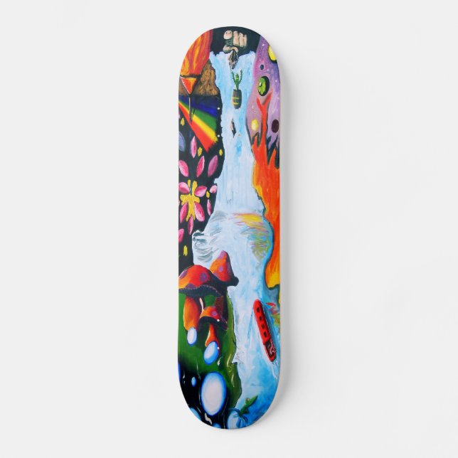 Skateboard Maravilla de champiñones estilo dali surrealista (Anverso)