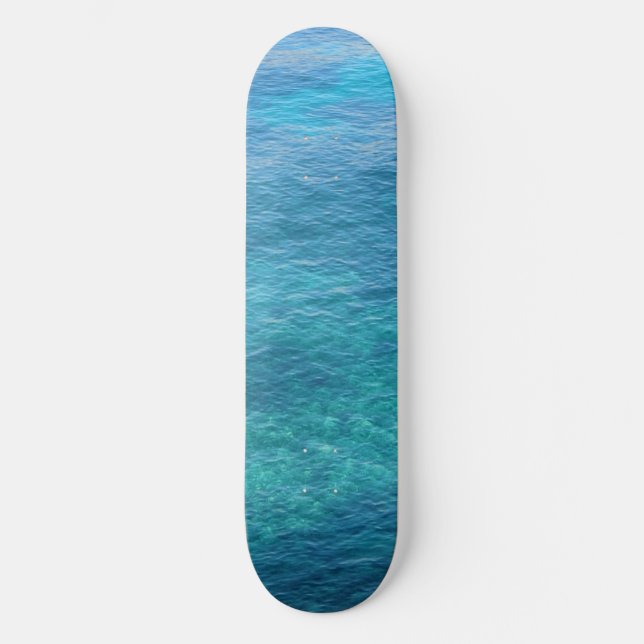Skateboard Maravillosas olas de océano azul natural (Anverso)