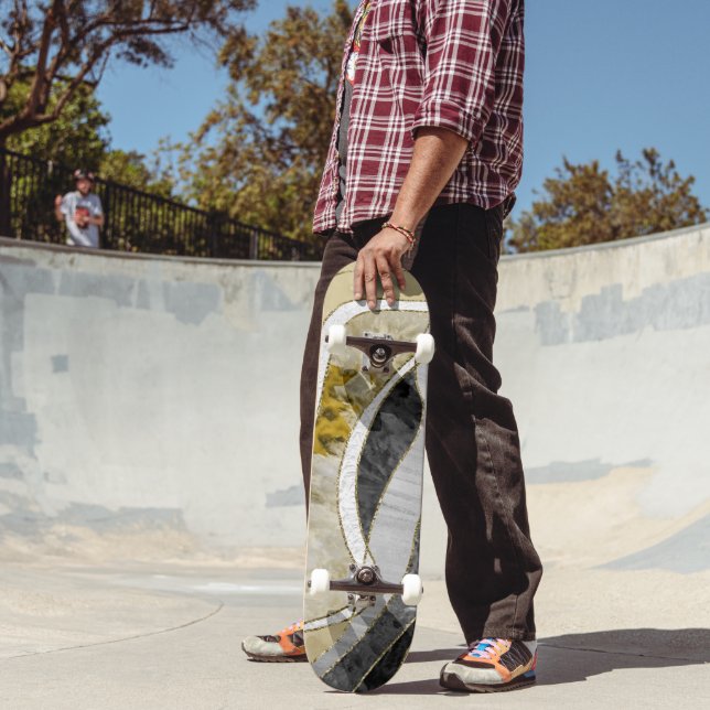 Skateboard Marble Agate Gold Glam 7 (Exterior 2)