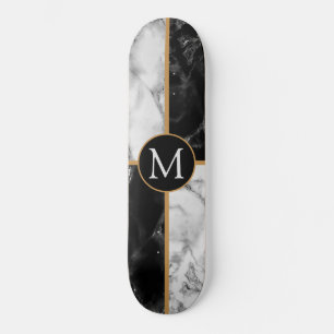 Skateboard Marble de verificación blanco y negro de moda - Añ