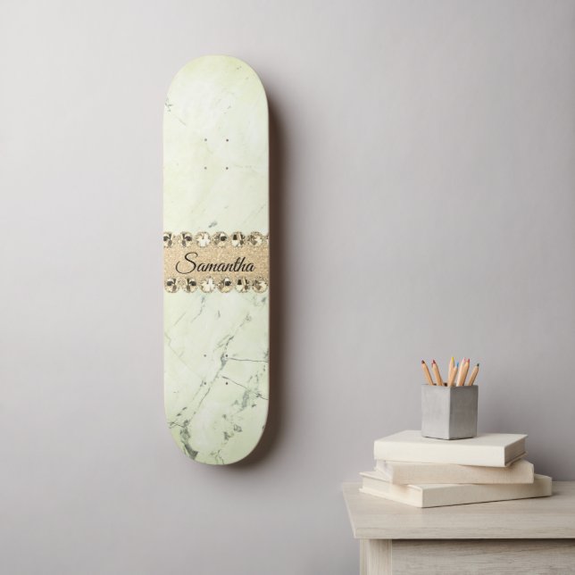 Skateboard Marble verde Diamond Bling (Arte de la pared)