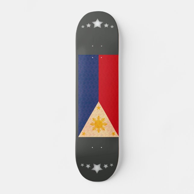 Skateboard Marca filipina de patrón de cosecha (Anverso)