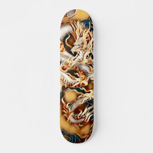Skateboard Marfil Tribal Dragon Element Personalizado Pro Par (Anverso )