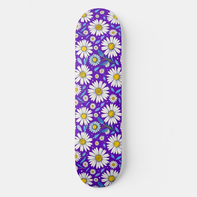 Skateboard Margaritas y Hojas (Anverso)