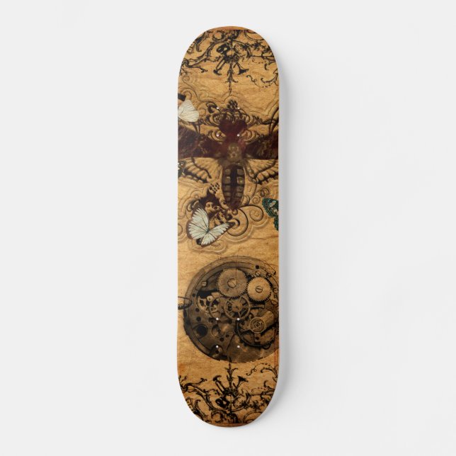 Skateboard Mariposa del Victorian de Steampunk del Grunge (Anverso)