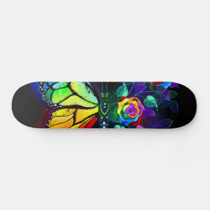Skateboard Mariposa florida arcoiris