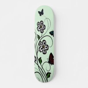 Skateboard Mariposa Jardín Verde