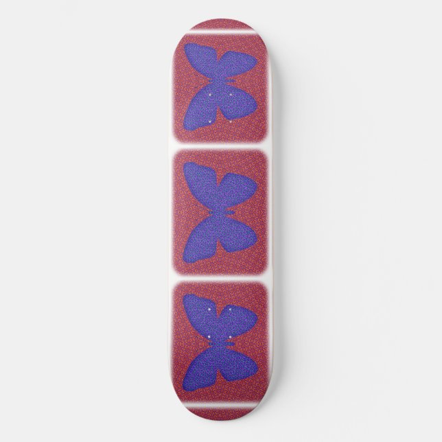 Skateboard Mariposa morada y roja (Anverso)