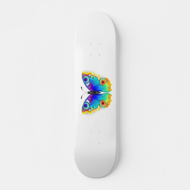 Skateboard Mariposa Pavo Real Ojo de Arcoíris (Anverso )