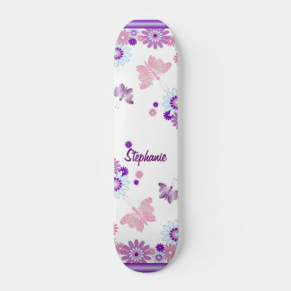 Skateboard Mariposa Y Flores
