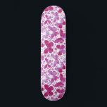 Skateboard Mariposas Acuarela Magenta Rosa<br><div class="desc">Magenta pintura de mariposa color rosa y blanco acuático.</div>