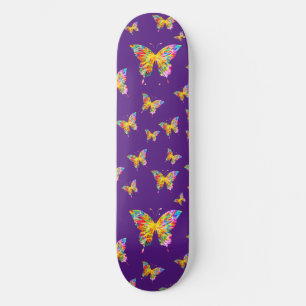 SKATEBOARD MARIPOSAS COLORIDAS ABSTRACTO