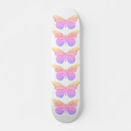Skateboard Mariposas de destellos rosa y púrpura