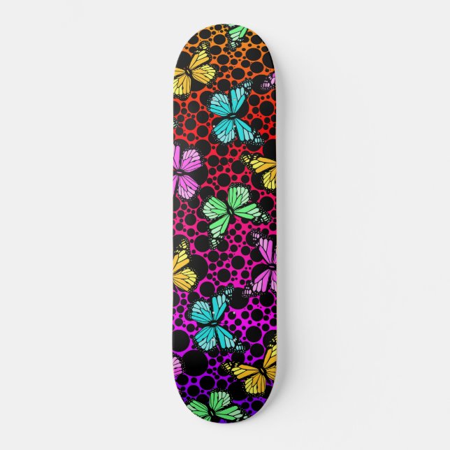 Skateboard Mariposas de espuma arcoiris (Anverso)