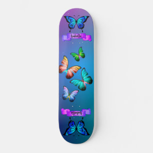 Skateboard Mariposas Diafánicas Aqua Dragonfly Mandala S