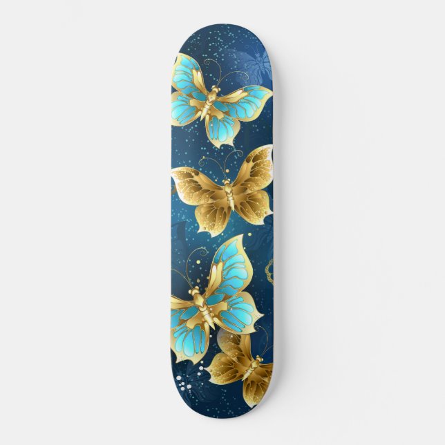 Skateboard Mariposas doradas (Anverso)