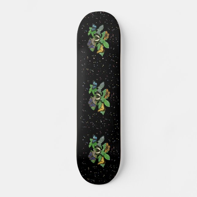 Skateboard Mariposas en hojas (Anverso)