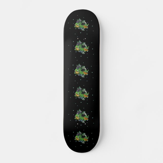 Skateboard Mariposas en hojas (Anverso)