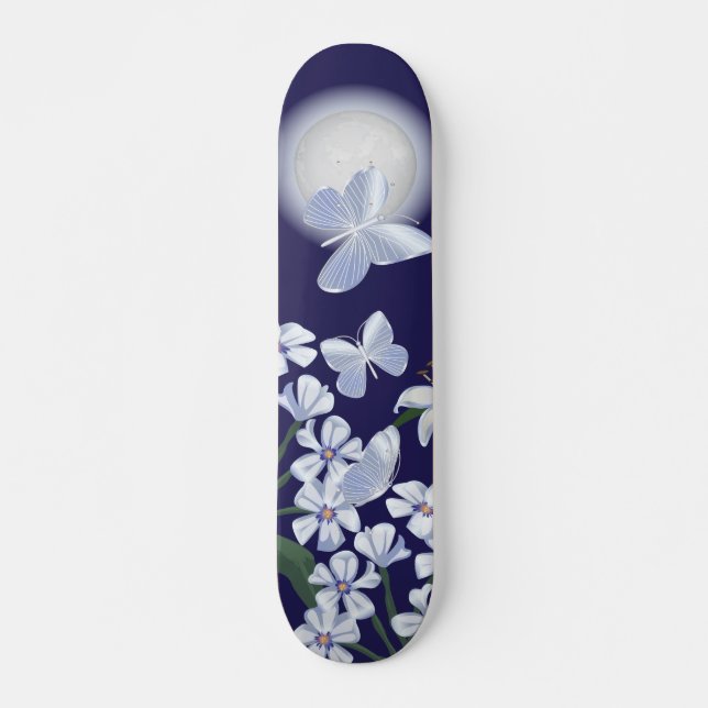Skateboard Mariposas iluminadas por luna (Anverso )