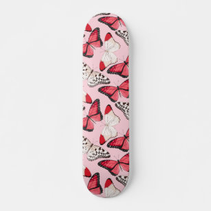Skateboard Mariposas Naturaleza moderna Girly rosa