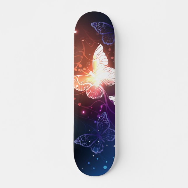Skateboard Mariposas nocturnas brillantes (Anverso )