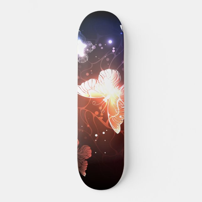 Skateboard Mariposas nocturnas brillantes (Anverso)